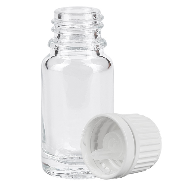 Frasco cuentagotas 10ml 0.7mm blanco tapón inviolable ClearLine UT18/10 Frasco cuentagotas 10ml 0.7mm blanco tapón inviolable ClearLine UT18/10