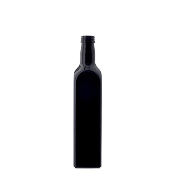 Botella de aceite de vidrio violeta cuadrada de 500ml, UNI 31.5x24 Botella de aceite de vidrio violeta cuadrada de 500ml, UNI 31.5x24