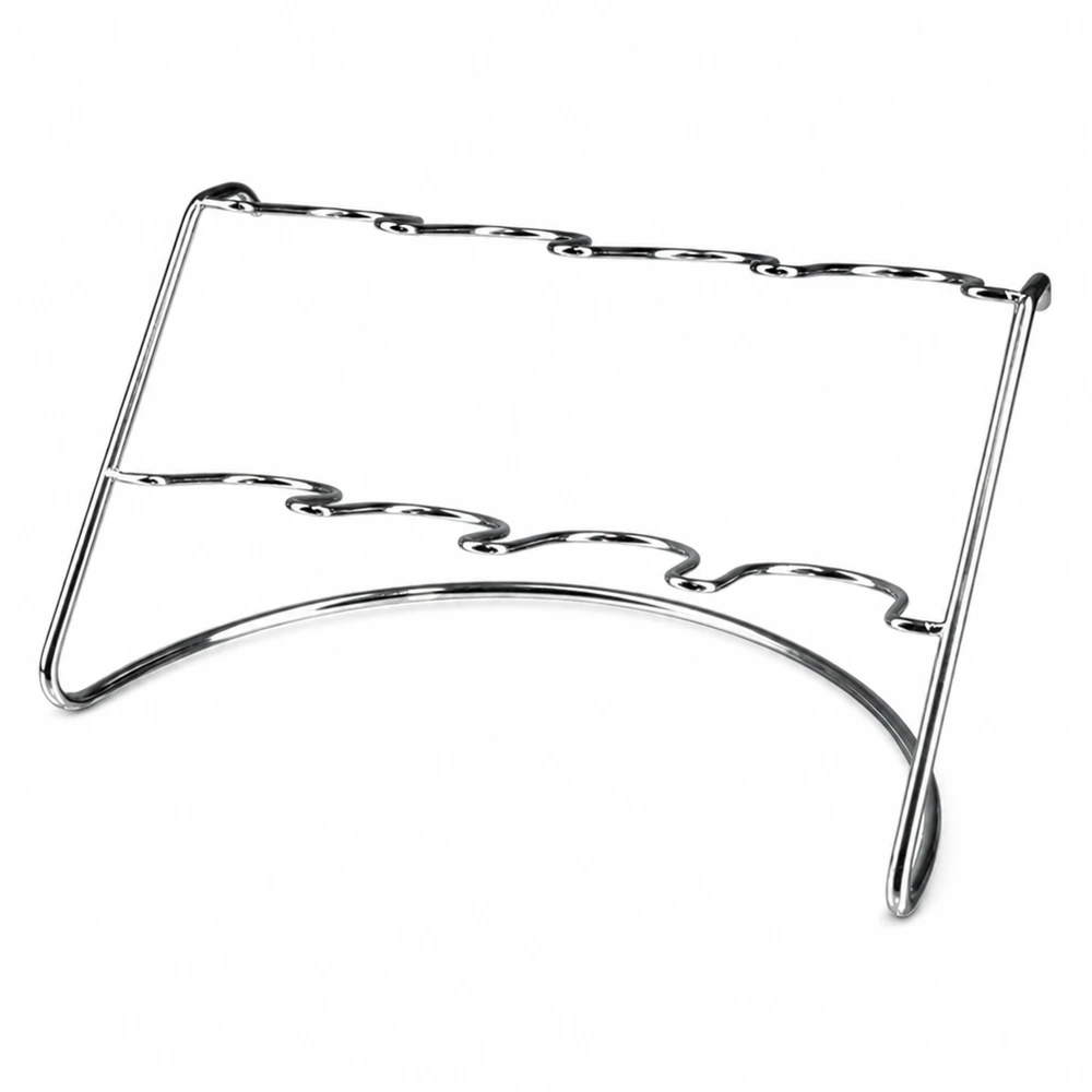 Soporte de acero inoxidable Flato8 para 8 vasos WECK con soportes curvados sobre fondo blanco