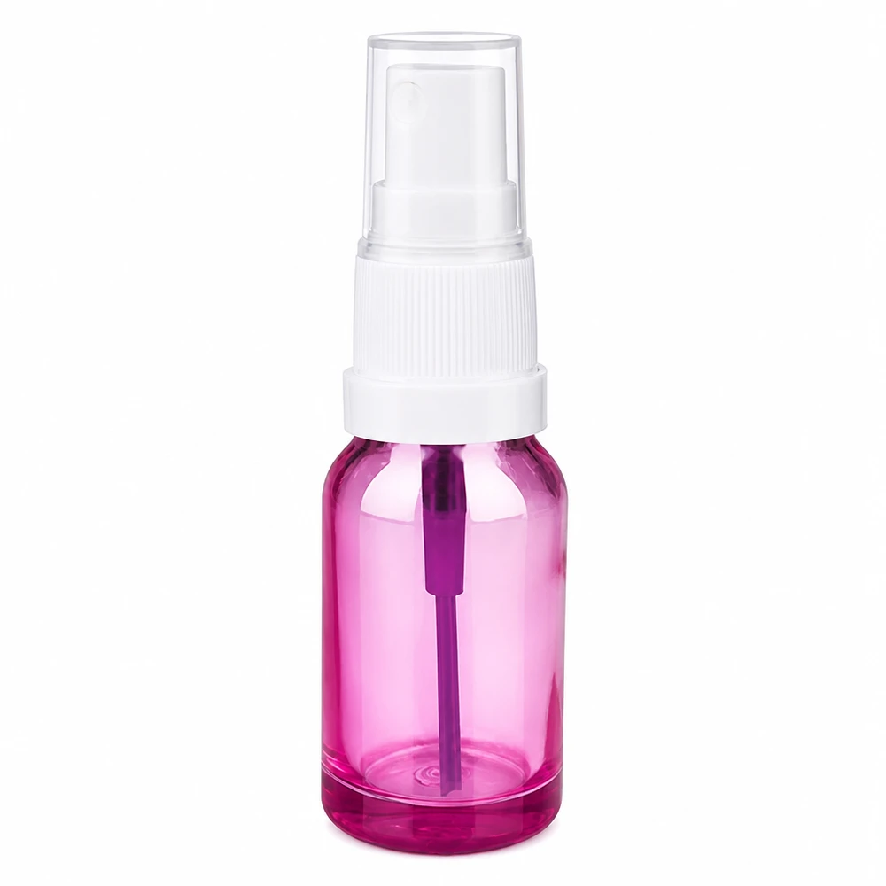 Frasco cuentagotas 10ml blanco/transparente Standard PurpleLine UT18/10 Frasco pulverizador de 10 ml de color púrpura transparente con tapón de bomba blanco para cosméticos y perfumes