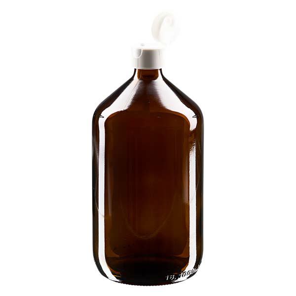 Frasco para medicamentos 1000ml marrón, con tapa abatible ApoGlas Frasco para medicamentos 1000ml marrón, con tapa abatible ApoGlas