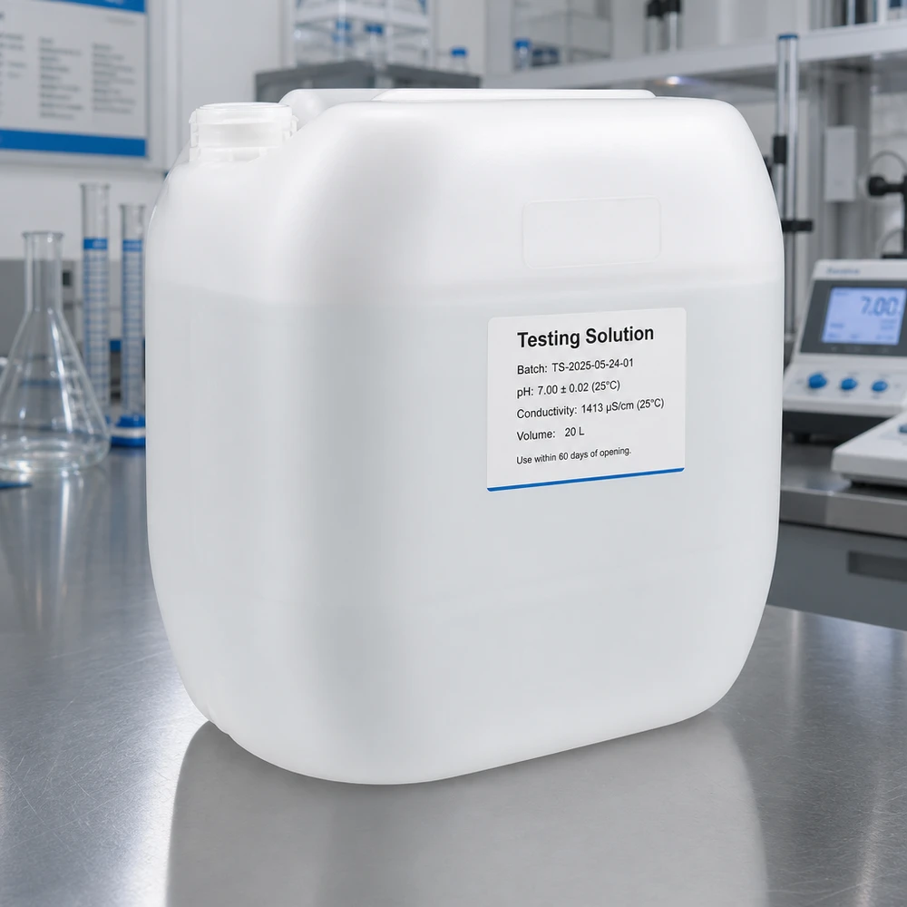 Bidón 30 litros sin tapón Bidón de laboratorio de 30 litros sin tapón, con etiqueta para indicar el valor del pH y la conductividad