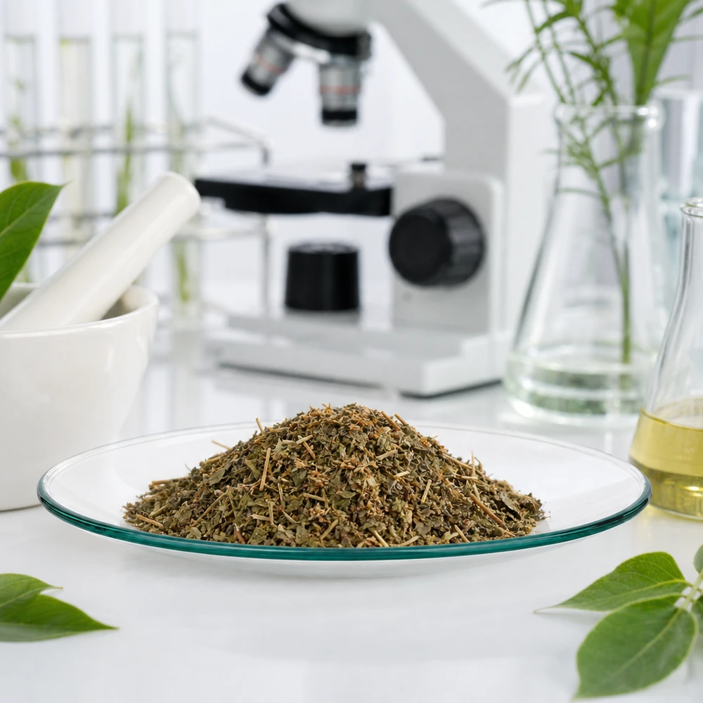 Plato de vidrio en forma de reloj ø80 mm Watch glass dish 80mm with dried herbs shows versatile application in natural product analysis