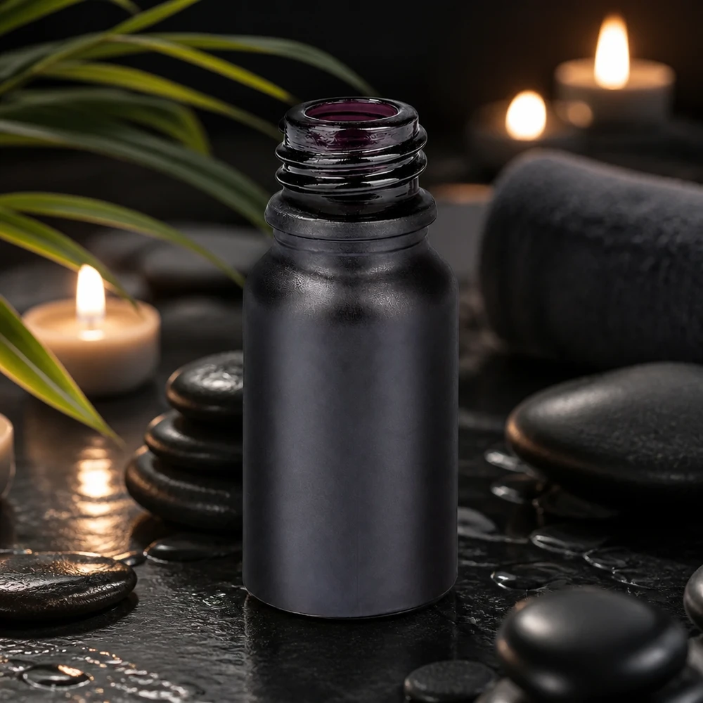 Elegante frasco boticario de 10 ml BlackLine UT18/10 UNiTWIST para aromaterapia y bienestar con estilo