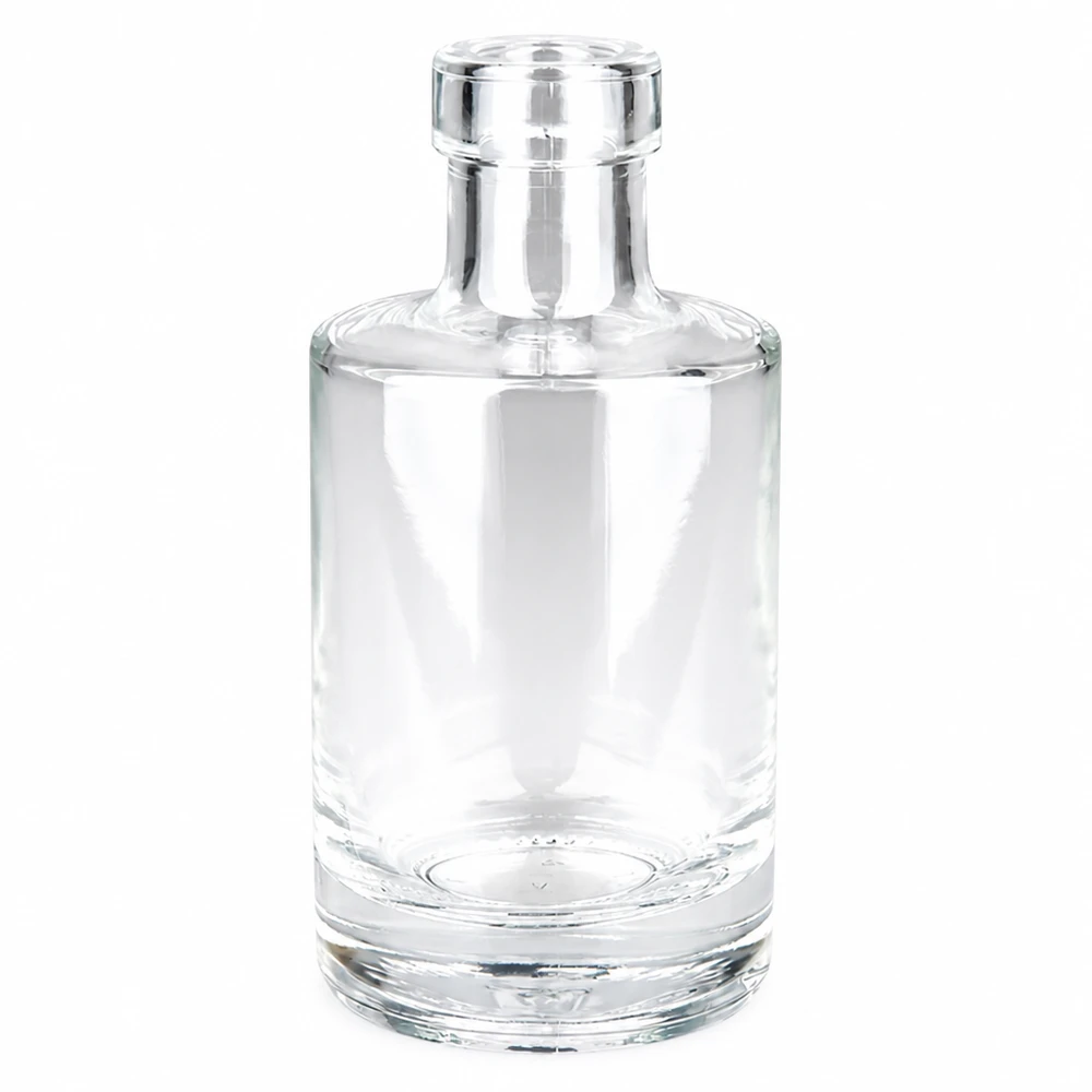 Botella de vidrio de 200 ml «Marie» sin tapón UNiTWIST® Botella de cristal de 200ml Marie sin tapón UNiTWIST transparente vacía sobre fondo blanco Foto producto