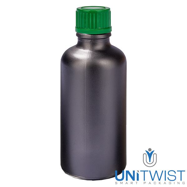 Botella 50ml 11mm tapón rosca verde estándar BlackLine UT18/50 Botella 50ml 11mm tapón rosca verde estándar BlackLine UT18/50