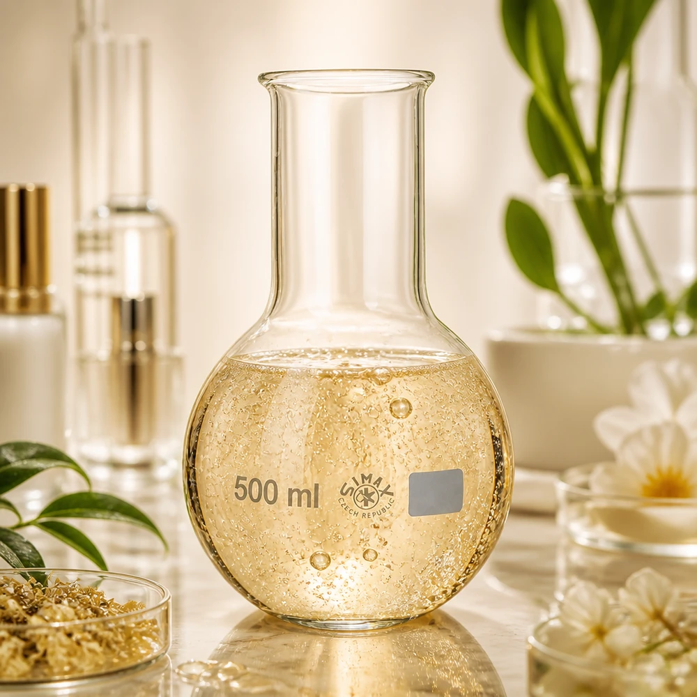 Termo 500 ml cuello ancho Frasco de vidrio borosilicato de 500 ml con brillo dorado para un elegante material de laboratorio