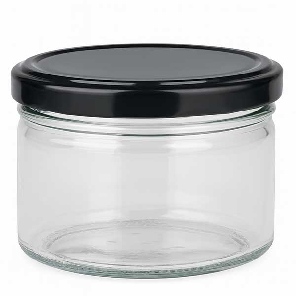 Tarro redondo de 540ml con tapa BasicSeal negra UNiTWIST Tarro redondo de 540ml con tapa BasicSeal negra UNiTWIST
