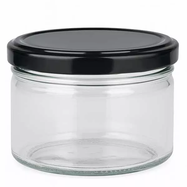 Tarro redondo de 540ml con tapa BasicSeal negra UNiTWIST Tarro redondo de 540ml con tapa BasicSeal negra UNiTWIST
