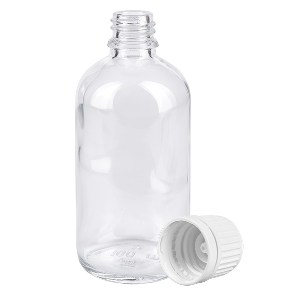 Botella 100ml tapón rosca 11mm blanco ClearLine UT18/100 Botella 100ml tapón rosca 11mm blanco ClearLine UT18/100