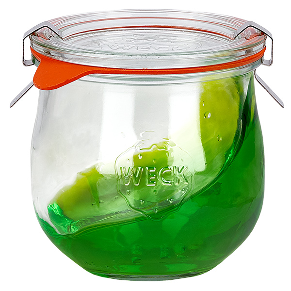 Juego de 24 tarros Weck 370ml tarro tulipán con 24 tapas de cristal Juego de 24 tarros Weck 370ml tarro tulipán con 24 tapas de cristal