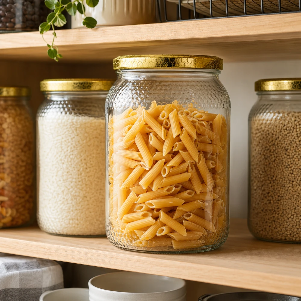 Tarro para miel de 1260 g con tapa con diseño de panal BasicSeal UNiTWIST Tarro de miel de 900 ml con tapa de nido de abeja para guardar pasta y cereales en la cocina