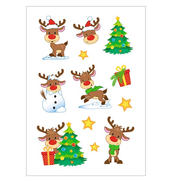 Pegatinas "Rudolph" (24 pegatinas con purpurina) Pegatinas "Rudolph" (24 pegatinas con purpurina)