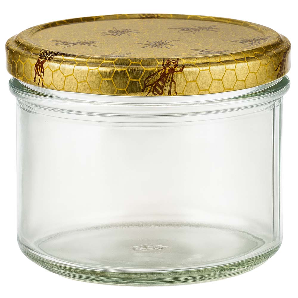 Tarro para miel de 250 g con tapa con diseño de panal BasicSeal UNiTWIST