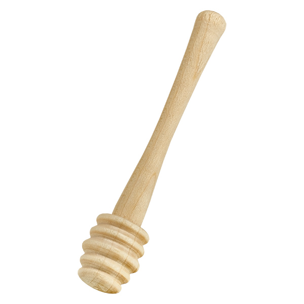 Cuchara para miel de robusta madera de arce / 10,5 cm de largo La robusta cuchara de miel de madera de arce en vista diagonal muestra las vetas de madera de alta calidad y la práctica forma del mango