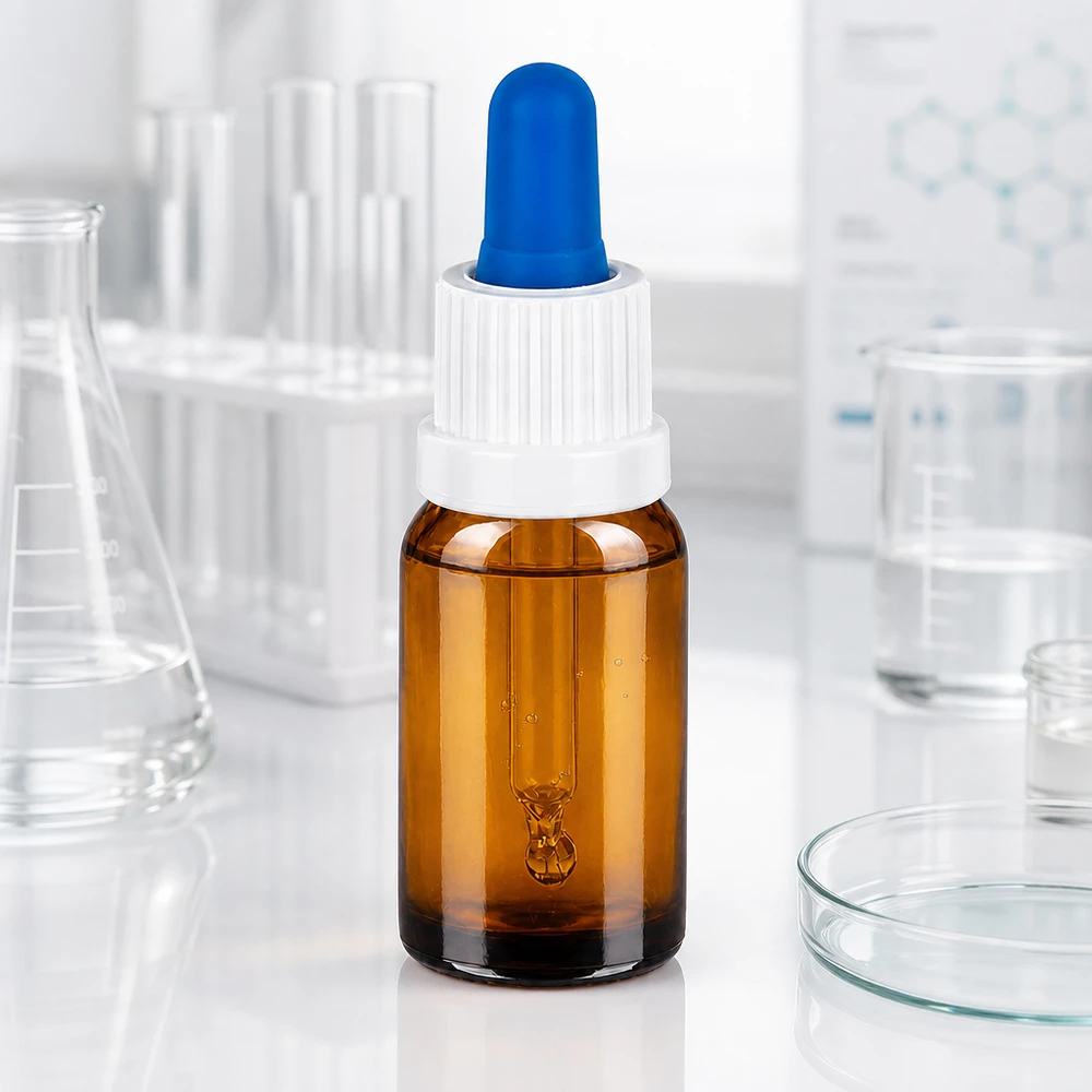 Frasco pipeta de 10 ml BrownLine con dosificador cuentagotas preciso para aplicaciones de laboratorio y cosmética