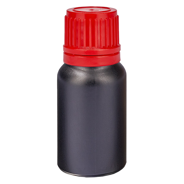 Frasco 10ml 11mm tapón rosca rojo inviolable BlackLine UT18/10 Frasco 10ml 11mm tapón rosca rojo inviolable BlackLine UT18/10