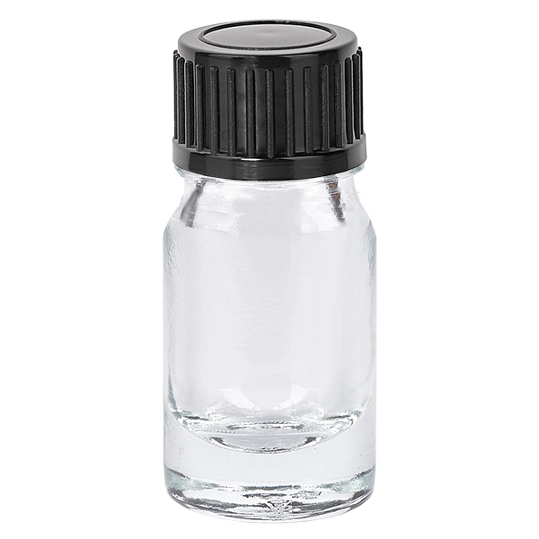Frasco 5ml 11mm tapón rosca negro estándar ClearLine UT18/5 Frasco 5ml 11mm tapón rosca negro estándar ClearLine UT18/5