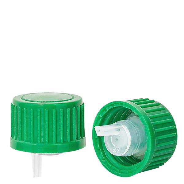 Tapón cuentagotas 0.8mm verde 18mm estándar Tapón cuentagotas 0.8mm verde 18mm estándar