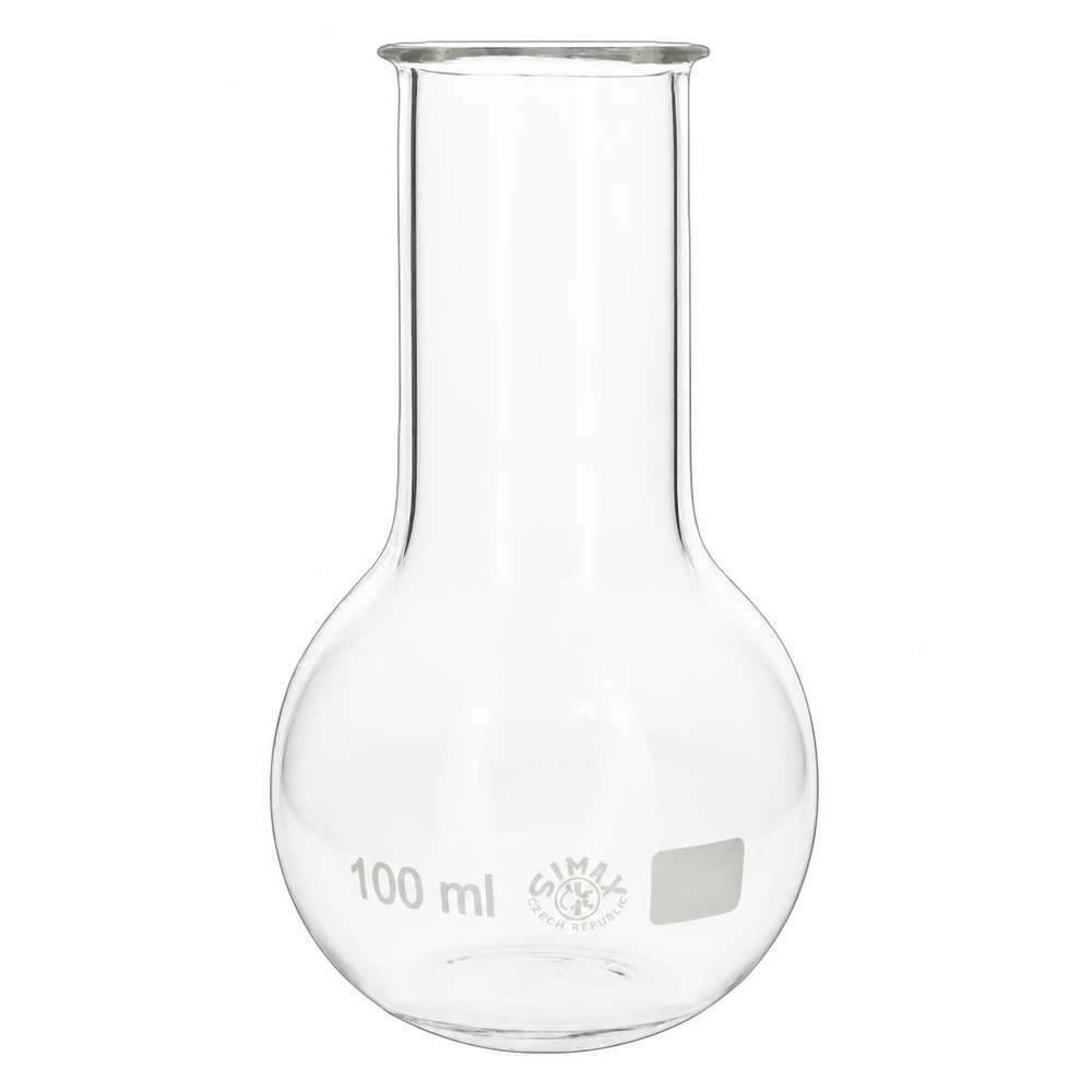 Matraz de cadera 100ml cuello ancho Frasco de pie de 100 ml y cuello ancho de vidrio de borosilicato de alta calidad para mediciones de laboratorio