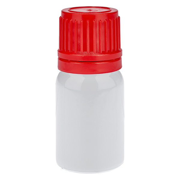 Frasco de 5 ml con tapón de rosca de 11 mm rojo, tapón de seguridad WhiteLine UT18/5 Frasco de 5 ml con tapón de rosca de 11 mm rojo, tapón de seguridad WhiteLine UT18/5