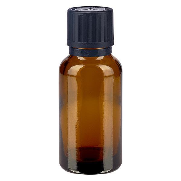 Botella de farmacia marrón 20ml tapón cuentagotas anillo vertedor 1mm negro cierre de seguridad para niños símbolo de advertencia ciego tapón con precinto de seguridad Botella de farmacia marrón 20ml tapón cuentagotas anillo vertedor 1mm negro cierre de seguridad para niños símbolo de advertencia ciego tapón con precinto de seguridad