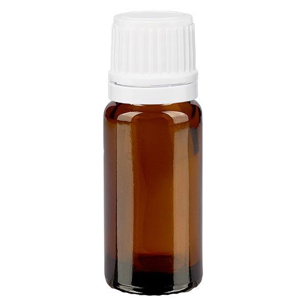 Botella de farmacia marrón 10ml tapón rosca cierre inviolable blanco Botella de farmacia marrón 10ml tapón rosca cierre inviolable blanco