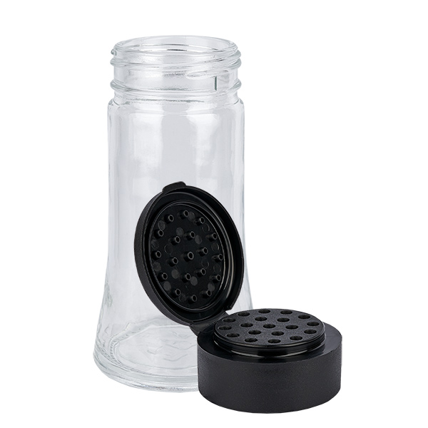Frasco para sal y especias de 95 ml con dosificador, color negro Frasco para sal y especias de 95 ml con dosificador, color negro