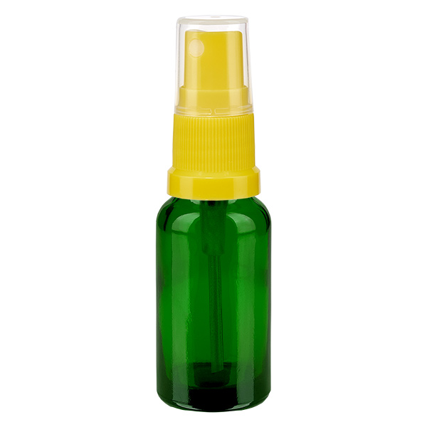 Frasco pulverizador de 20 ml amarillo/transparente con tapón estándar GreenLine UT18/20