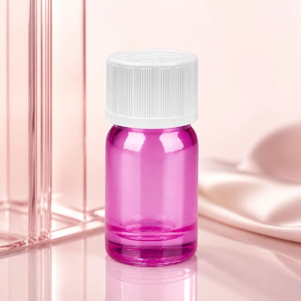 Frasco cuentagotas de 5ml 1,2mm blanco estándar a prueba de niños PurpleLine. UT18/5 Frasco cuentagotas de 5 ml de alta calidad, fabricado en vidrio de color morado brillante, con sistema cuentagotas de precisión