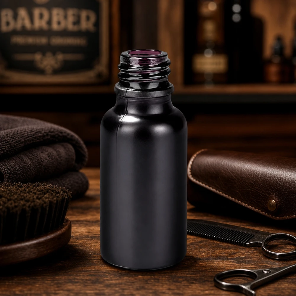 Frasco boticario mate de 20 ml BlackLine UT18/20 con elegante acabado superficial para productos de peluquería