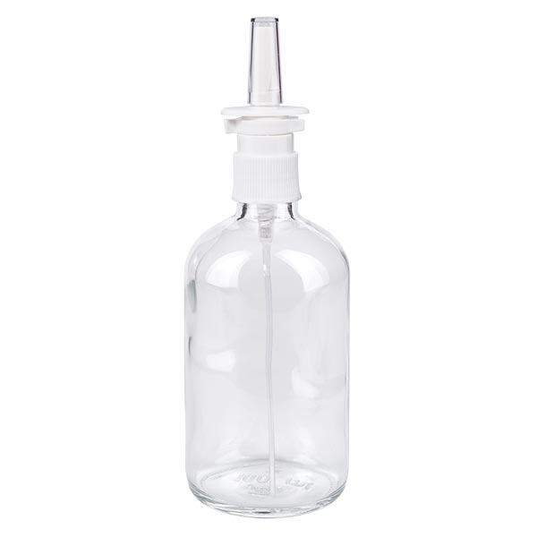 Botella de farmacia transparente 100ml spray nasal blanco estándar Botella de farmacia transparente 100ml spray nasal blanco estándar
