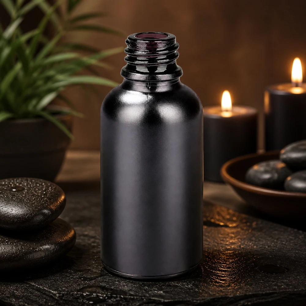 Frasco de farmacia de 30 ml BlackLine UT18/30 UNiTWIST Frasco compacto para farmacia BlackLine de 30 ml con vidrio violeta protector de la luz y rosca UNiTWIST UT18/30