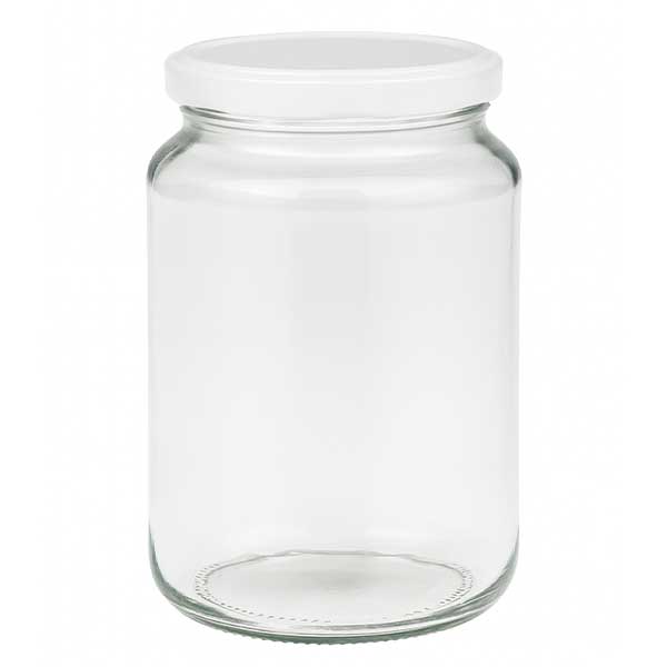 Tarro redondo de 382ml con tapa BasicSeal blanco UNiTWIST