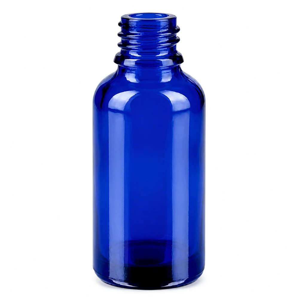 Frasco cuentagotas 30ml 0.7mm blanco tapón inviolable BlueLine UT18/30 Frasco cuentagotas de 30 ml de vidrio azul de alta calidad con punta cuentagotas de 0,7 mm para una aplicación precisa