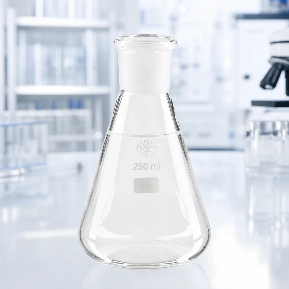 Matraz Erlenmeyer 250ml con junta esmerilada estándar (29/32) Matraz Erlenmeyer 250ml con junta esmerilada estándar (29/32)
