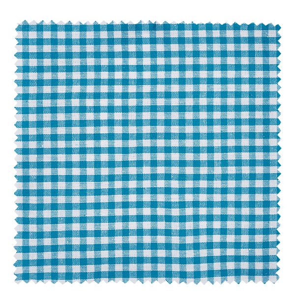 Alfombra de joyería de tela a cuadros turquesa cuadrada de 15 cm Eckiges Stoff Schmuckdeckchen in türkis-weißem Karomuster 15cm für Einmachgläser und Marmeladengläser