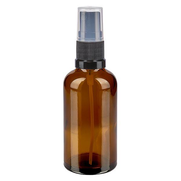 Botella de farmacia marrón 50ml spray superior negro Botella de farmacia marrón 50ml spray superior negro
