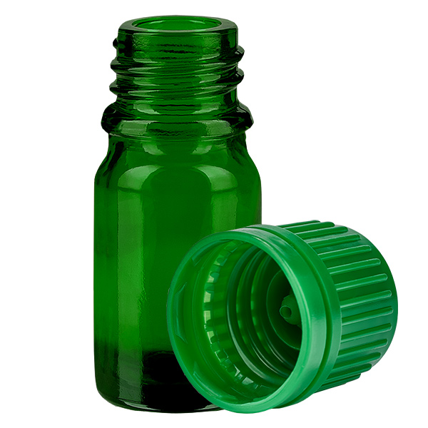 Botella 5ml tapón rosca 11mm verde GreenLine UT18/5 Botella 5ml tapón rosca 11mm verde GreenLine UT18/5
