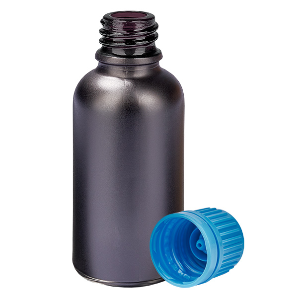 Frasco 30ml 11mm tapón rosca azul inviolable BlackLine UT18/30 Frasco 30ml 11mm tapón rosca azul inviolable BlackLine UT18/30