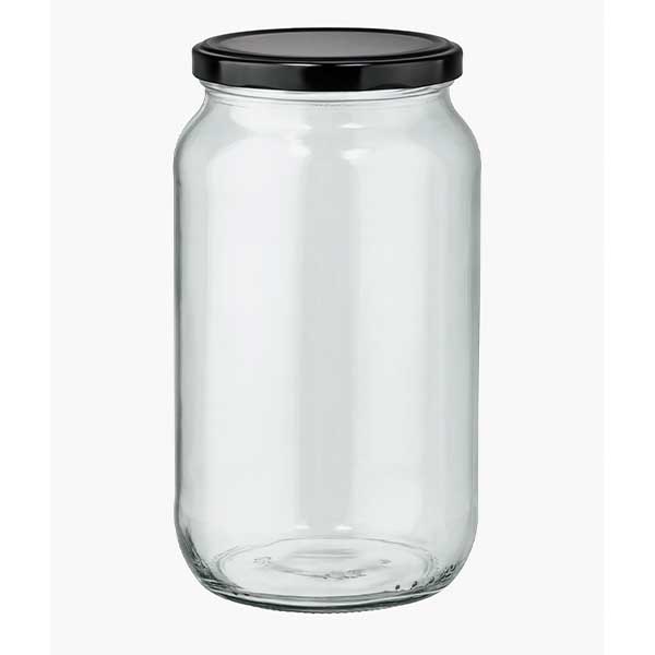 Tarro redondo 1062ml con tapa BasicSeal negro UNiTWIST