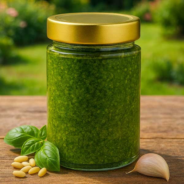 Tarro redondo de 202 ml con tapa BasicSeal dorada profunda UNiTWIST