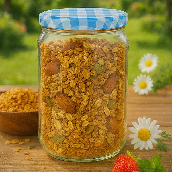 1062ml tarro redondo + tapa BasicSeal azul/blanco UNiTWIST