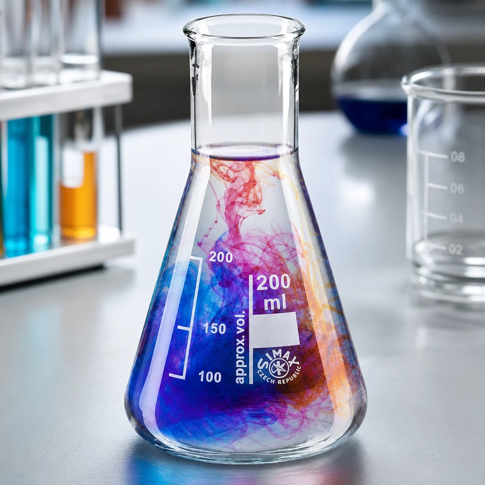 Matraz Erlenmeyer 200ml cuello estrecho
