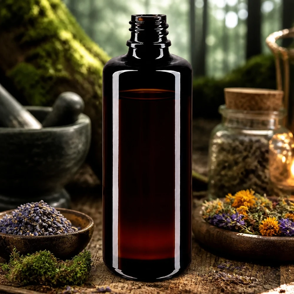 Frasco cuentagotas Orion de 100 ml de vidrio violeta de Mirón de alta calidad para aromaterapia y cosmética natural
