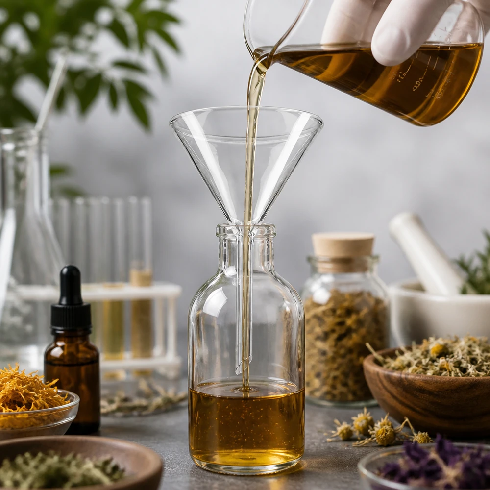 Embudo de vidrio borosilicato resistente al calor de 75 mm con ángulo de 60° para aplicaciones de cocina y aromaterapia