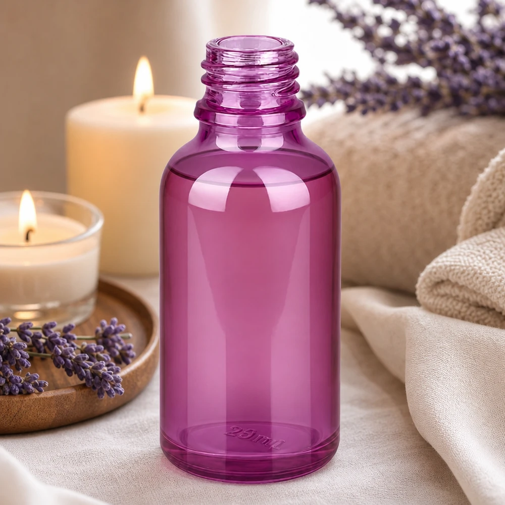 Frasco de farmacia PurpleLine de 30 ml con práctico tapón de rosca UT18/30 para facilitar la dosificación