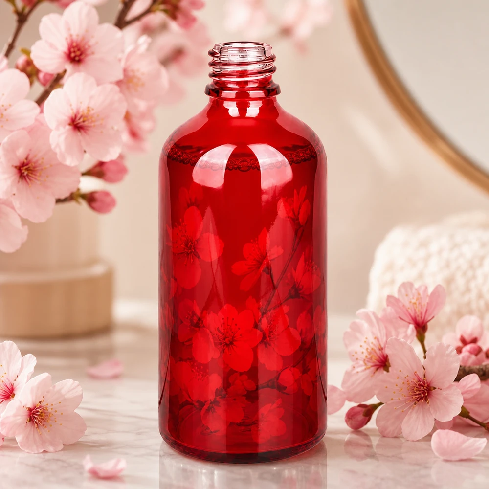 Botella de farmacia de 100ml RedLine UT18/100 UNiTWIST Frasco de farmacia de 100 ml RedLine UT18/100 en rojo transparente ideal para aromaterapia y aceites esenciales
