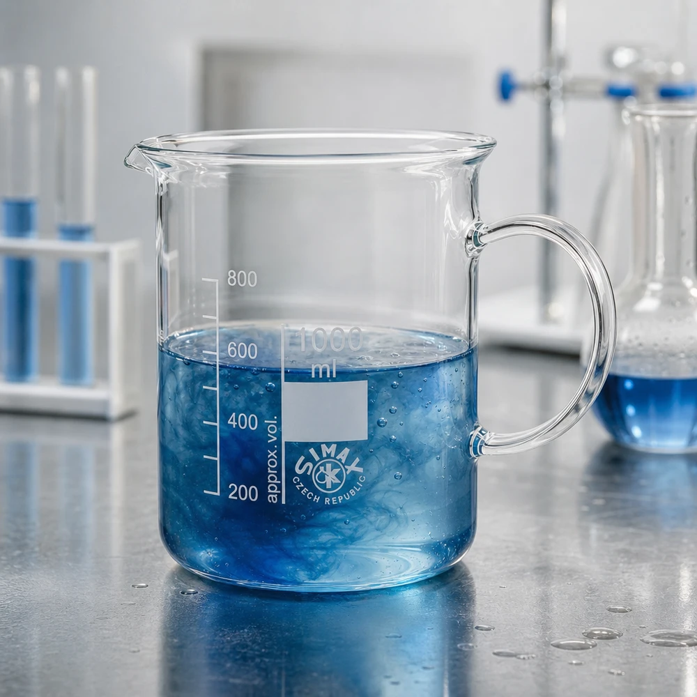 Vaso de precipitados Simax de 1000 ml con asa y escala milimétrica, fabricado en vidrio borosilicato de alta calidad