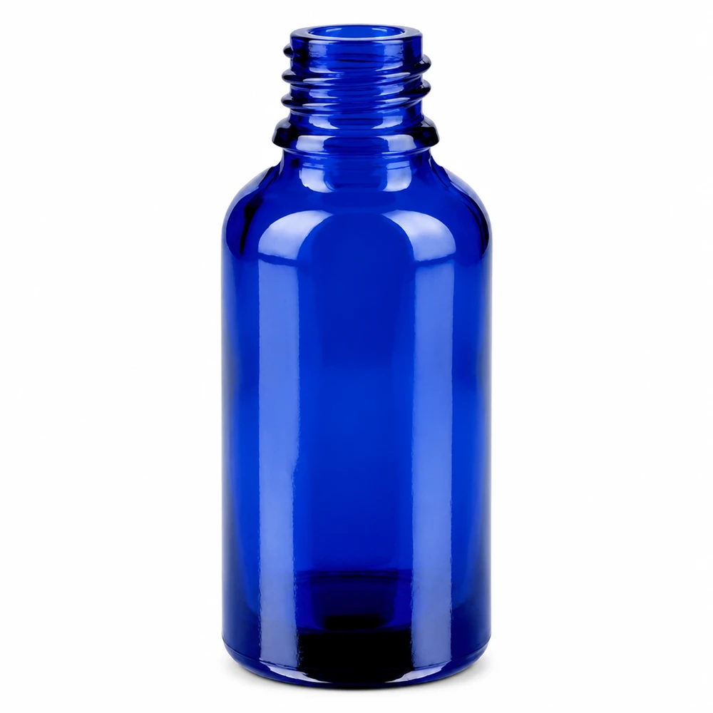 Frasco 30ml 11mm tapón rosca azul estándar BlueLine UT18/30 Botella de cristal azul de 30 ml con rosca de 11 mm para dosificar líquidos con precisión